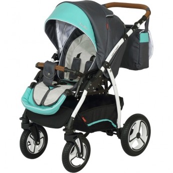 Коляска VERDI Bello, темно серый с голубым